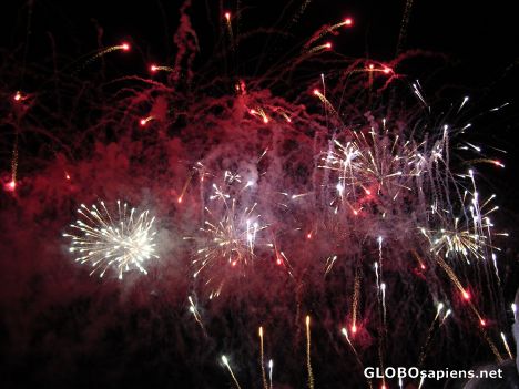 Postcard Fireworks in Ustka