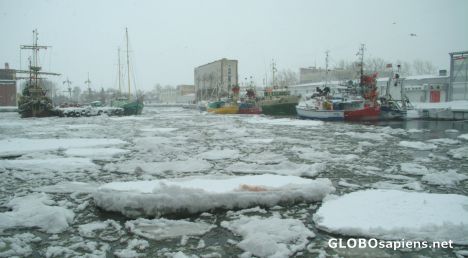 Postcard Ustka -  Winter 2