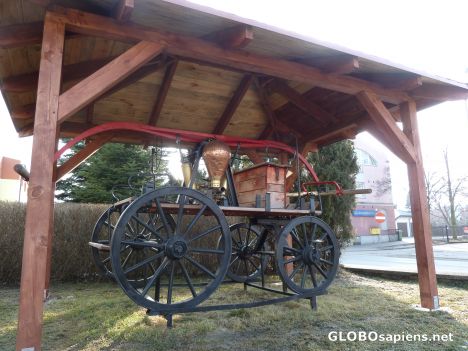 Postcard Horse-drawn fire truck vehicle