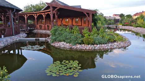 Postcard Wloclawek - Cafe on the pond.