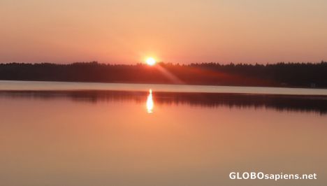Postcard Kashubian sunset