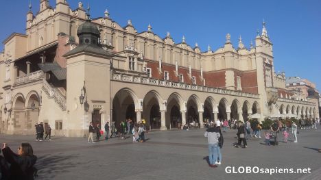 Postcard Sukiennice in the main market