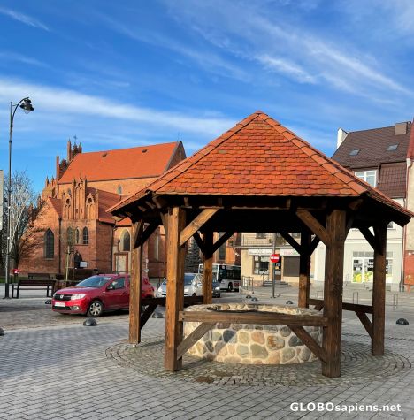 Postcard The market square in Starogard Gdański.