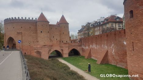 Postcard Barbakan in Warsaw