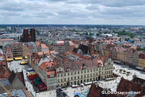 Postcard Panorama of Wroclaw Market