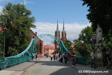 Postcard Bridge to Ostrow Tumski
