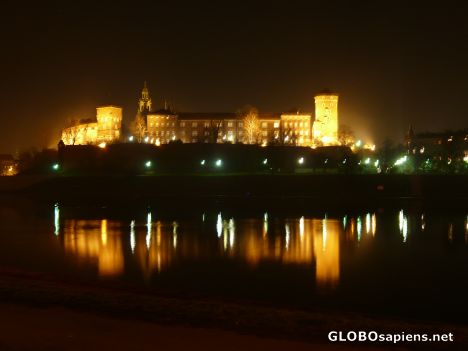 Postcard Wawel castle by night