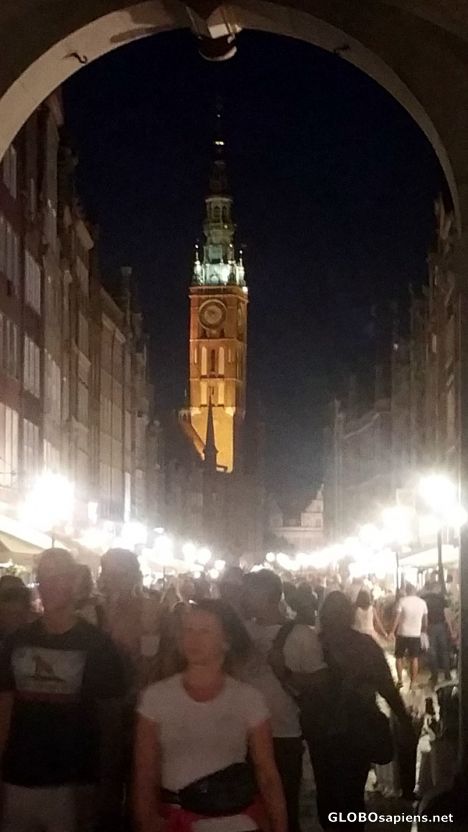 Postcard Old Gdansk by night