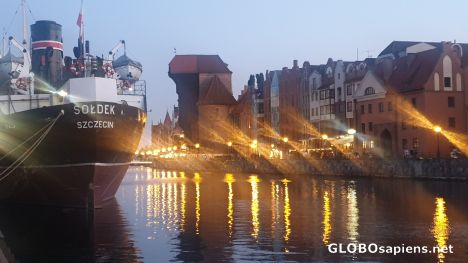 Postcard Old Gdansk at sunset