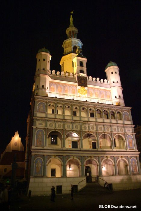 Postcard Poznan (PL) - the old townhall at night