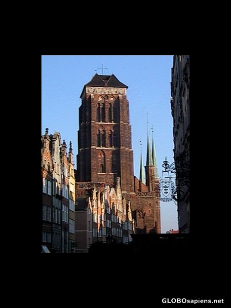 Postcard St Mary's Church in Gdansk