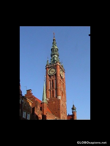 Postcard Main Town Hall tower - Gdansk