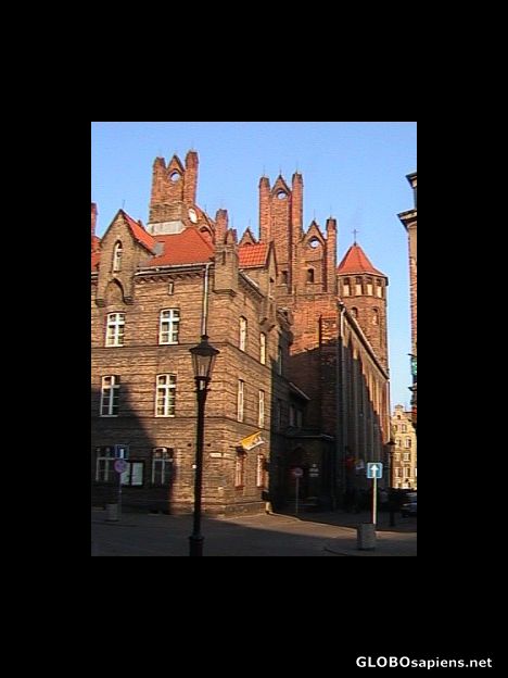 Postcard St Nicolas Church in Gdansk