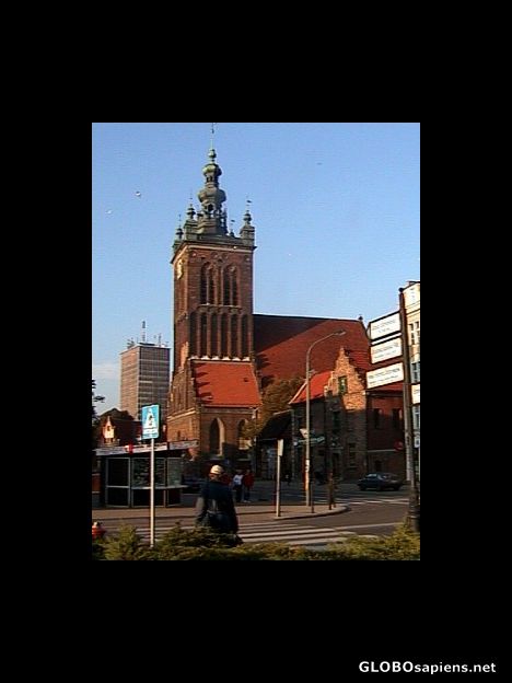 Postcard St Catherine's church in Gdansk