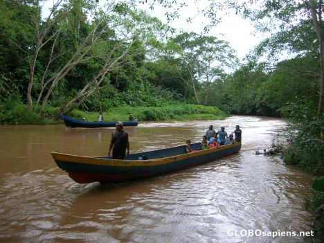 Postcard Crossing by canoes the Darien gap