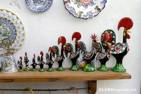 Postcard Obidos, Distrito de Leiria, o galo de Obidos
