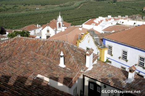 Postcard Obidos, casas fora da muralha