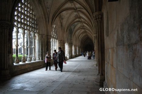 Postcard Walking inside the cloister of the Monastery
