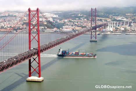 Postcard Ponte 25 de Abril, Rio Tejo, Lisboa