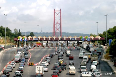 Postcard Portagem da auto-estrada da ponte 25 de Abril
