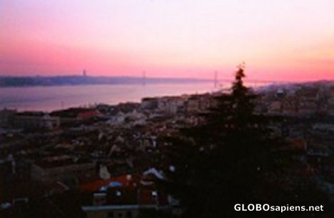 Postcard From castle at sunset
