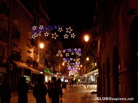 Postcard Rua Portas de Santo Antao at night
