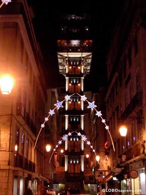 Postcard Elevador de Santa Justa at night