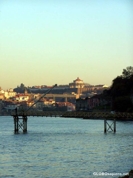 Postcard Fisherman on pier by Cais de Gaia