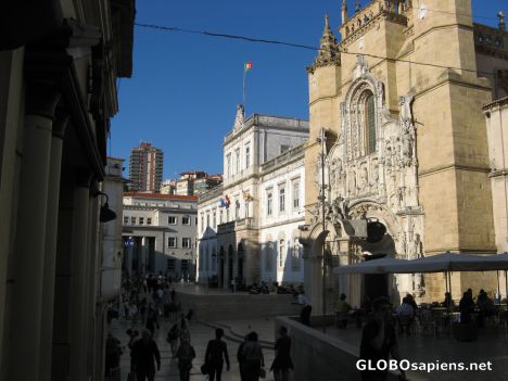 Postcard Municipal Building and church