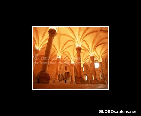 Postcard Main cloister from basilica church near Leiria.