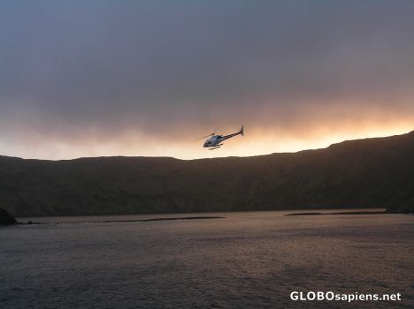 Postcard French Antarctica. My helicopter in Saint Paul