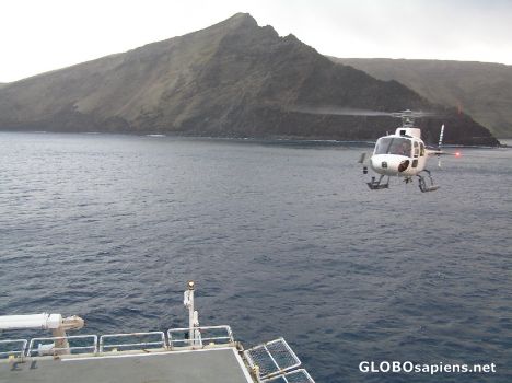 Postcard French Antarctica. My helicopter returning