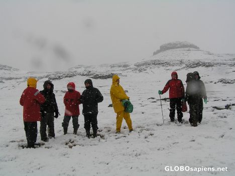 Postcard French Antarctica. Trekking in Kerguelen