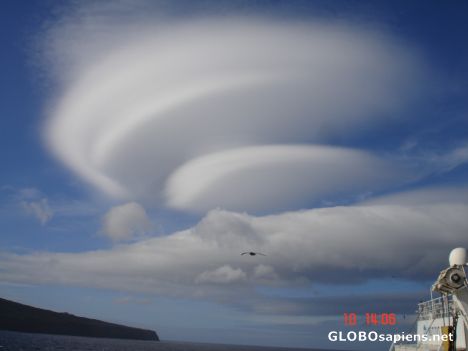 Postcard French Antarctica. Fantastic formation in the sky