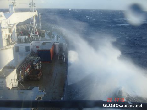 Postcard French Antarctica. Sea waves