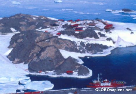 Postcard French Antarctica. Terre Adelie base