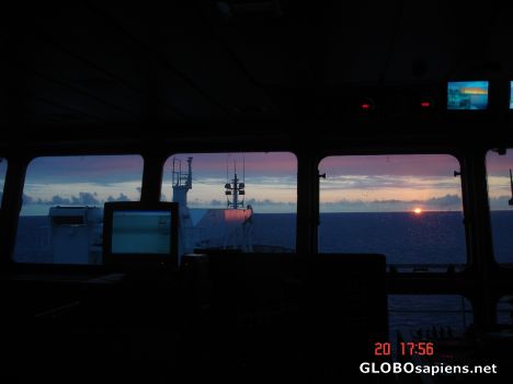 Postcard Sunset in our ship