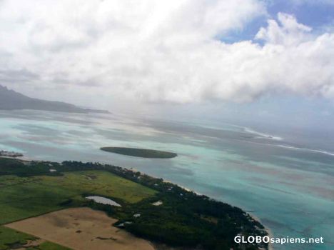 Postcard Reunion island by plane 1