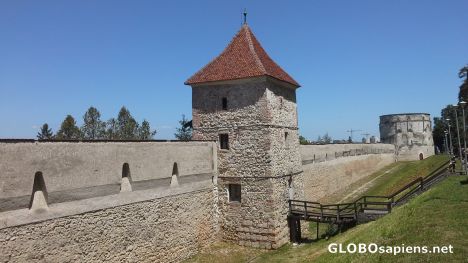 Postcard Brasov city walls