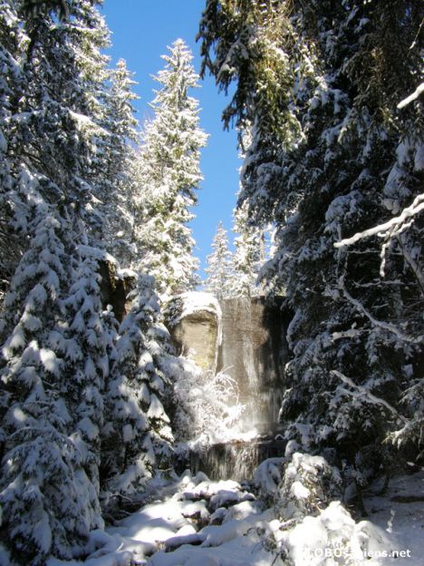 Postcard Leaking stone - snowy