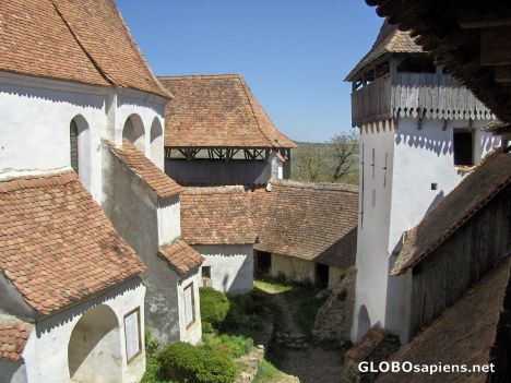 Postcard Courtyard of the Viscri Church