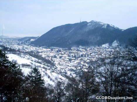 Postcard Brasov from the road to Poiana Brasov