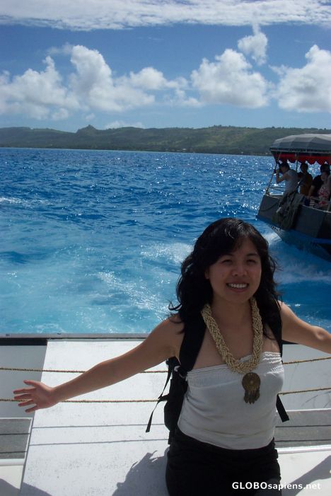Postcard on the boat to managaha