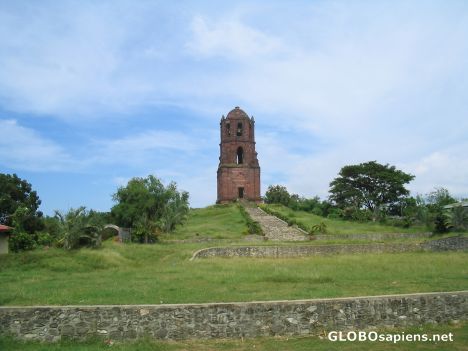 Postcard Bantay Church Belfry Touching the Blue Sky