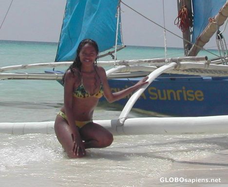 Postcard Me on White Beach, Boracay Island