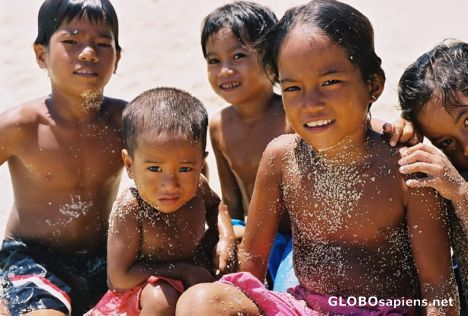 Postcard more lovely children around Boracay