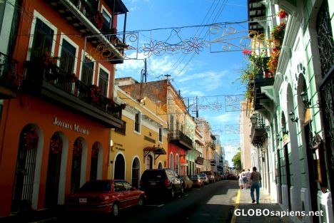 Postcard San Juan - one of major old town streets