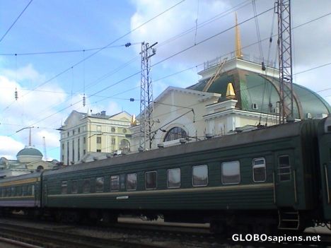 Postcard Krasnoyarsk a Trans Siberian station.