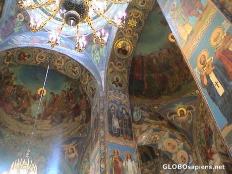 Postcard Church of the Resurrection the interior 2