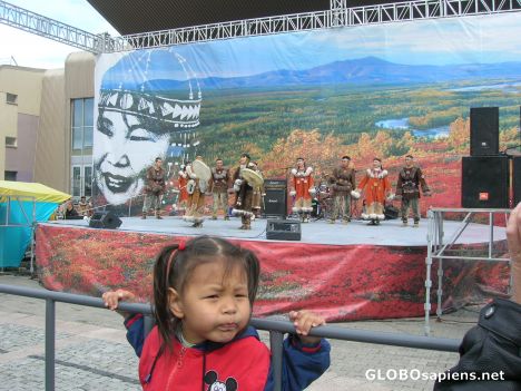 Postcard Chukchi girl does not like the music